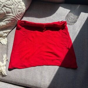 Reformation Vibrant Red Mini Skirt